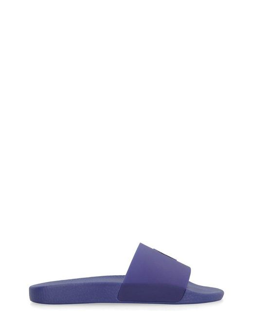 Polo Ralph Lauren Blue Logo Detail Rubber Slides