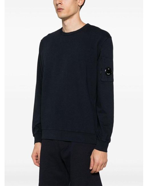 C P Company Blue Crew Neck Sweater for men