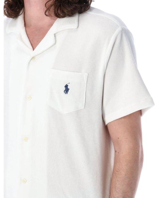 Polo Ralph Lauren White Polo Pony-embroidered Short-sleeved Shirt for men