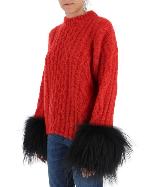 red fur sweater