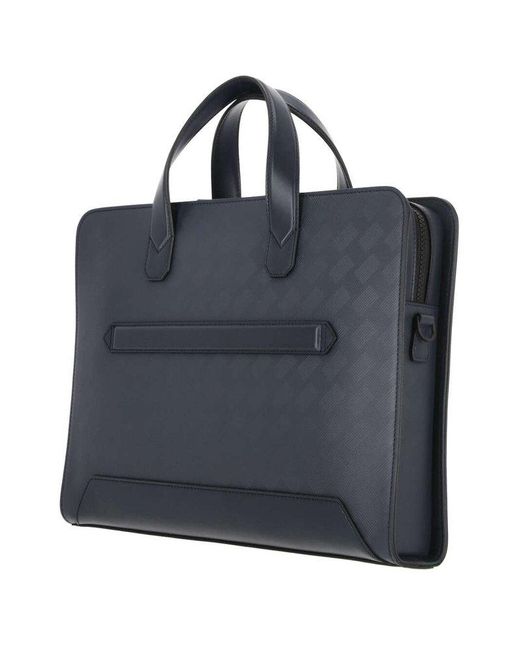 Montblanc Embossed Top Handle Laptop Bag in Blue for Men Lyst