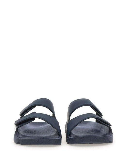 HUGO Blue Double Touch-Closure Straps Logo Sandals for men