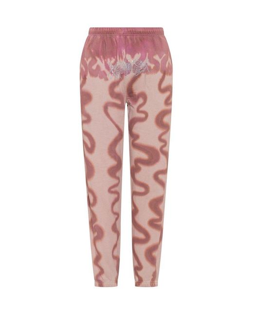 Collina Strada Pink Graphic Printed Tapered Track Trousers