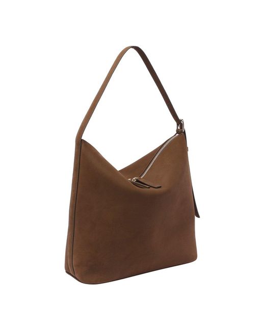 A.P.C. Brown Logo Printed Hobo Bag