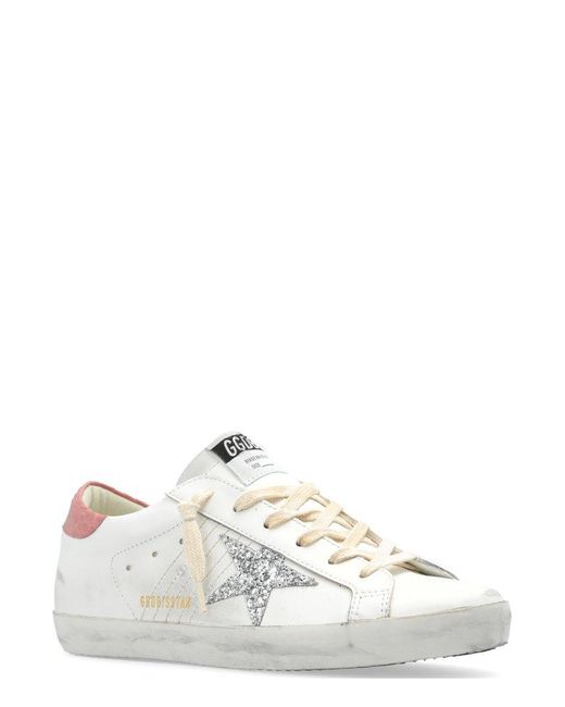 Golden Goose Deluxe Brand White Star Glittered Low-top Sneakers