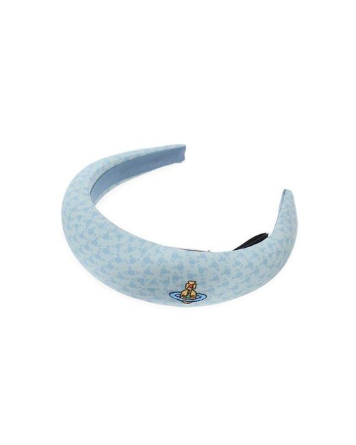 Vivienne Westwood Blue All-over Logo Printed Headband