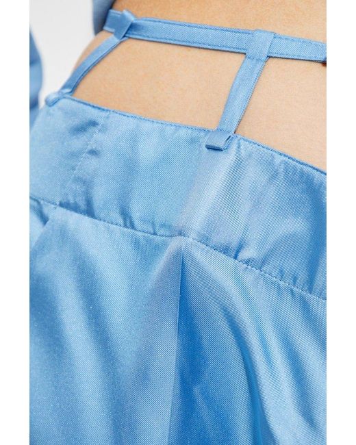 DSquared² Blue Buckled Strap Waist Pants
