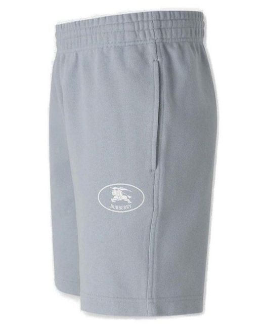 Burberry Gray Logo Printed Bermuda Shorts for men