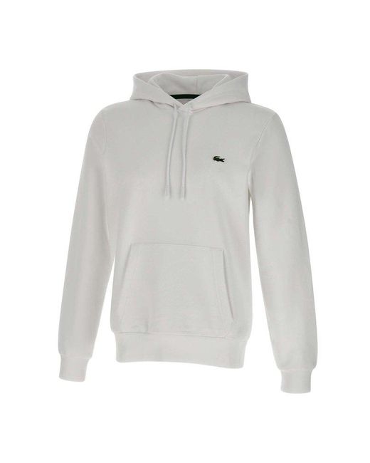 Lacoste White Fleece Hoodie for men