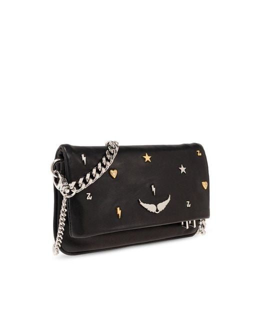 Zadig & Voltaire Black Rock Nano Lucky Charms Clutch Bag