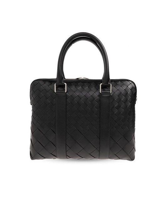 Bottega Veneta Black Briefcase With Intrecciato Weave, for men