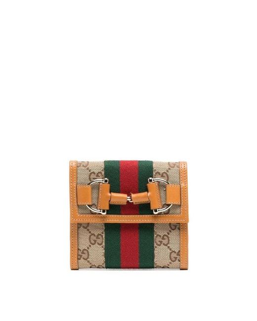 Gucci White All-Over Logo Print Compact Wallet