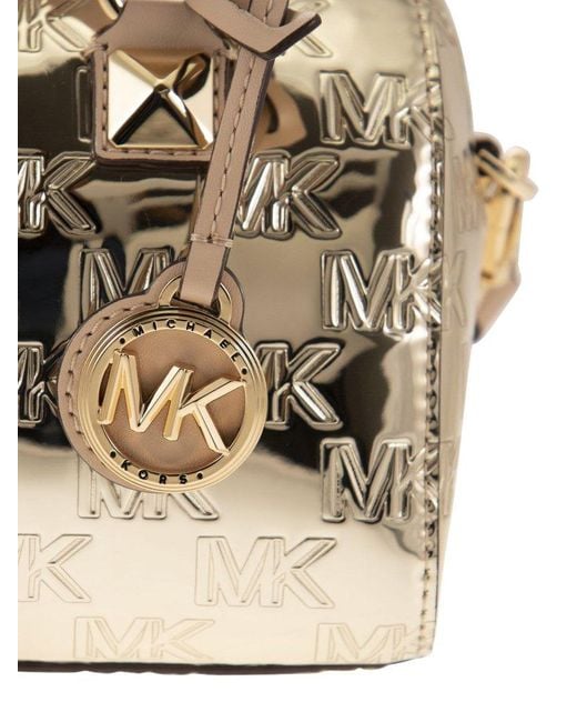 Michael Kors Metallic Grayson - Leather Handbag With Logo