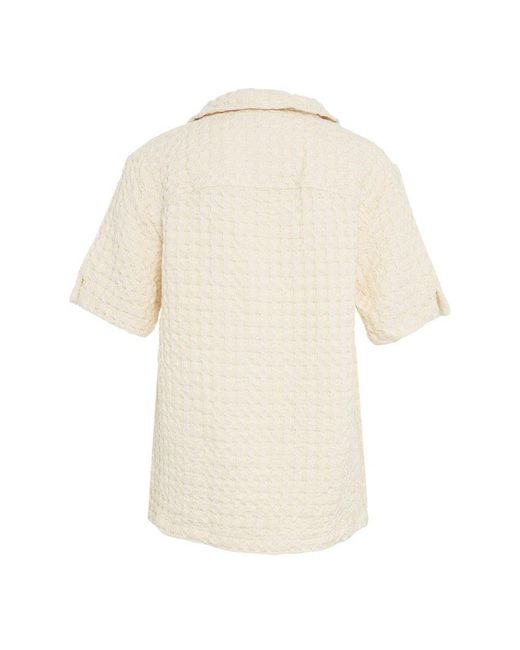 OAS/オーエーエス】ecru jaffa waffle shirt