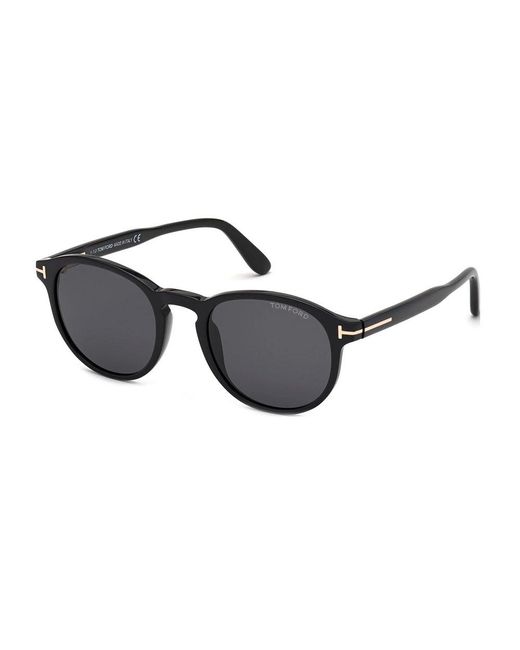 Tom Ford Round Frame Sunglasses in Gray for Men | Lyst