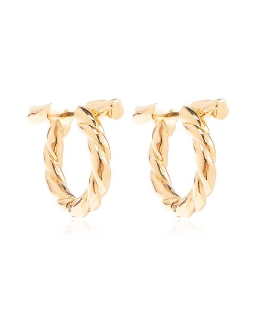 Ferragamo Metallic Brass Earrings,