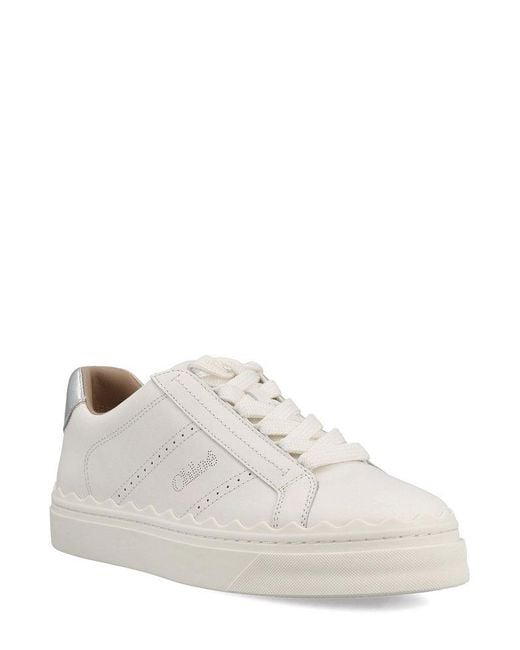 Chloé White Lauren Leather Sneaker