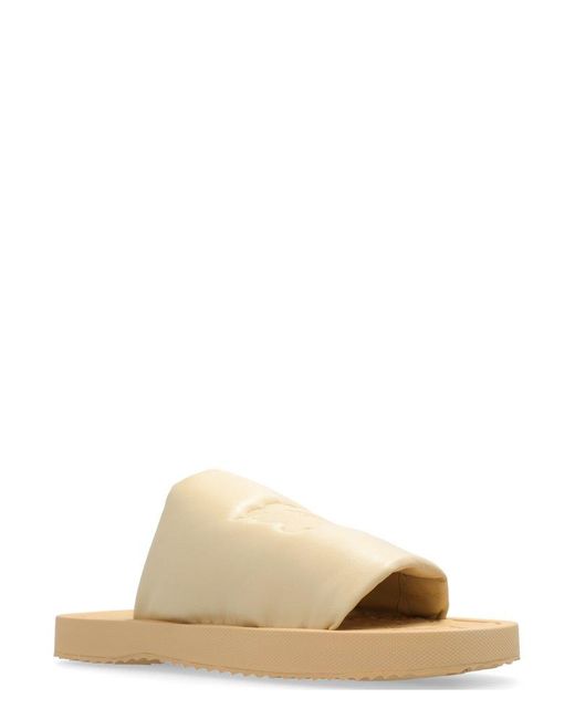 Burberry Natural Slippers With Embossed Logo for men