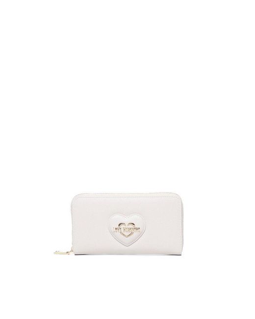 Love Moschino White Logo-plaque Zipped Continental Wallet