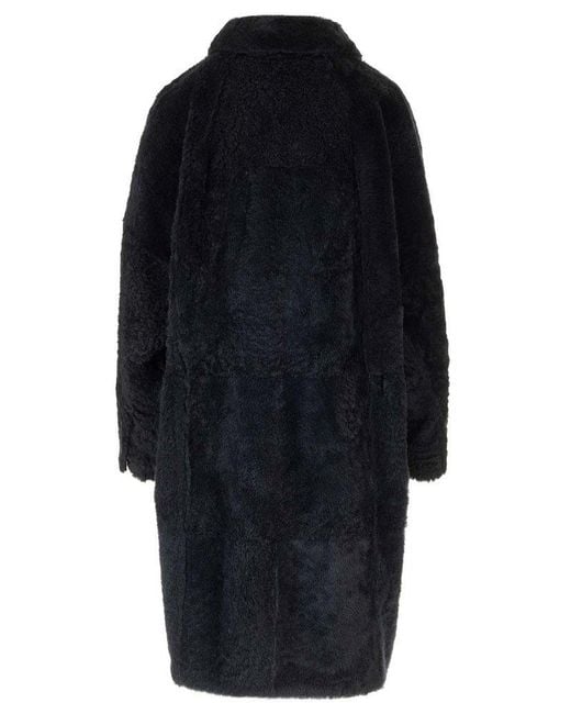 Brunello Cucinelli Blue Shearling Coat Coats