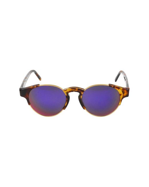 Retrosuperfuture Purple Round Frame Sunglasses