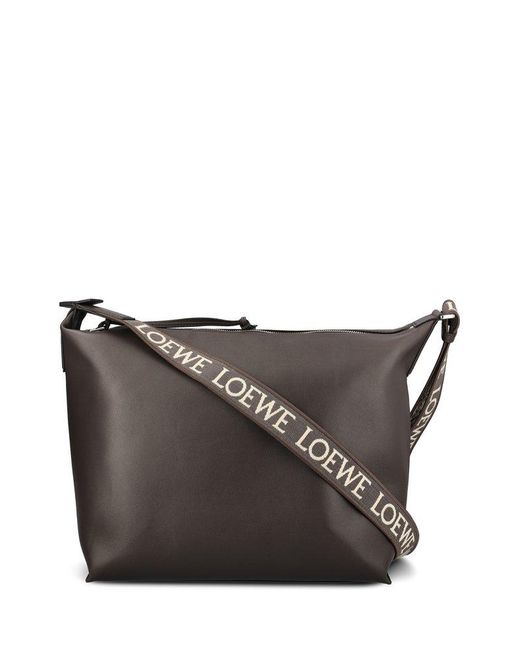 Loewe Gray Cubi Jacquard Strap Crossbody Bag for men