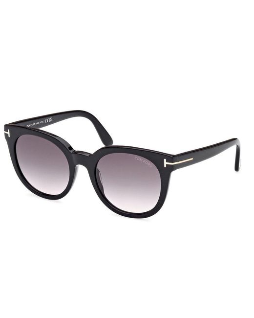 Tom Ford Brown Moira Round Frame Sunglasses