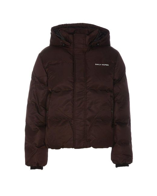 Daily Paper Brown Epuffa Hooded Puffer Jacket for men
