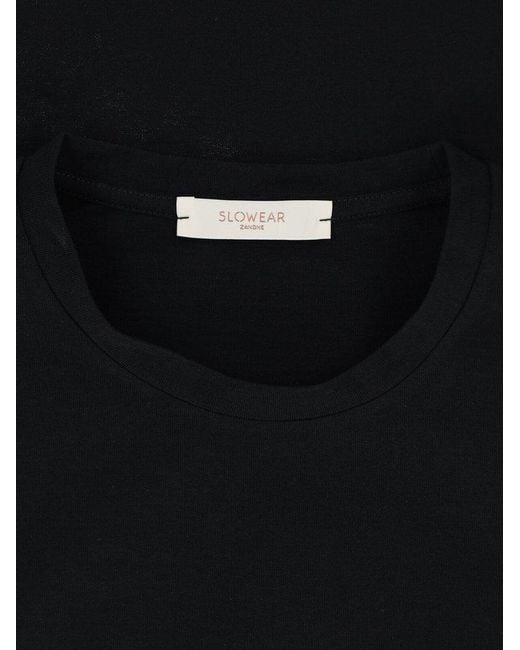 Zanone Black Classic Crew Neck Top