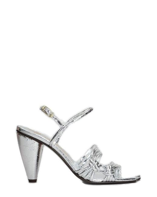 Vivienne Westwood White Metallic Effect Knotted Sandals