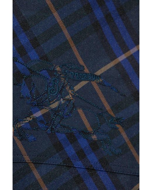 Burberry Blue Checkered Poncho