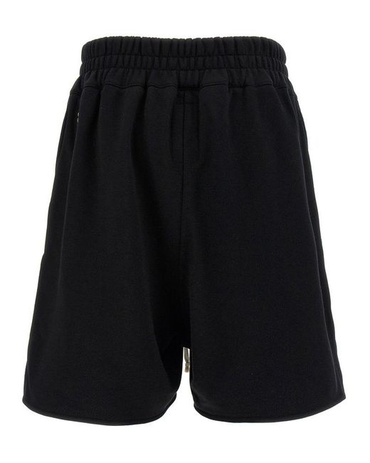 Rick Owens Black X Champion Logo Embroidered Bermuda Shorts