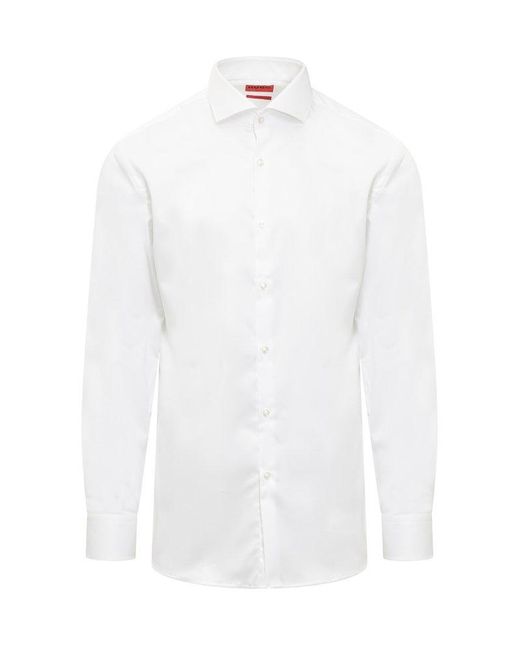 HUGO White Buttoned Long-sleeved Shirt for men