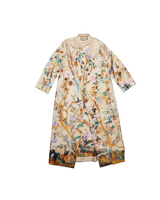 Gucci Natural Tian Printed Belted Gown