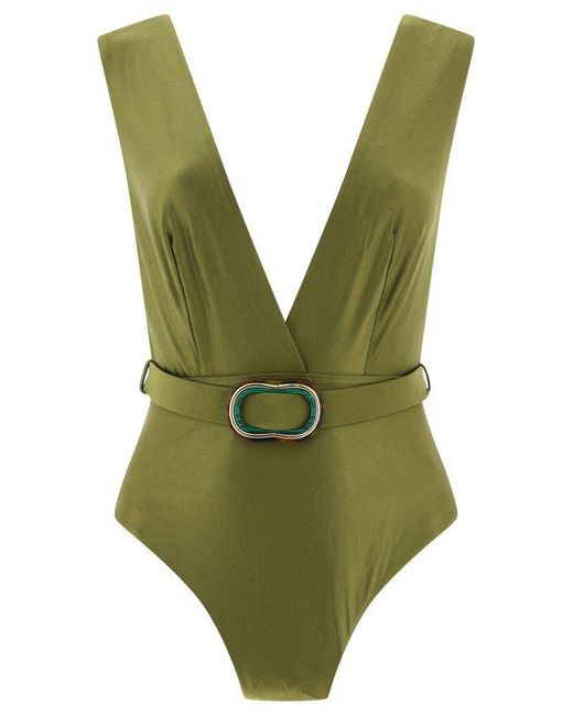 Zimmermann Green "belted Junie" Swimsuit