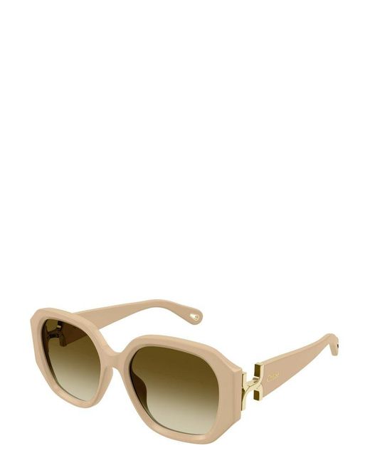 Chloé White Square Frame Sunglasses