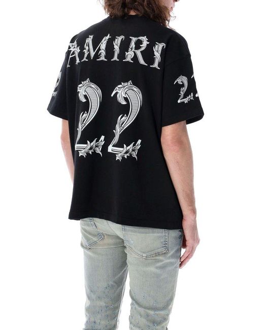 Amiri Black Oversized 22 T-shirt for men