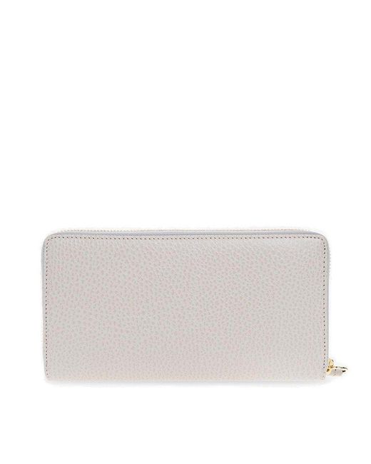 Gucci Gray GG Logo Plaque Zip-around Wallet