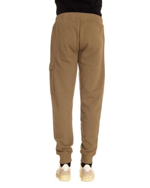 C P Company Natural Logo-plaque Tapered Track Pants for men