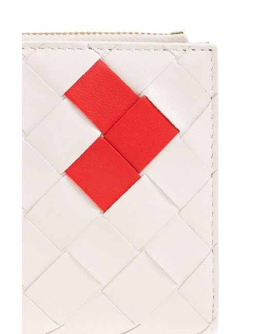Bottega Veneta Red Leather Wallet With Heart Motif,