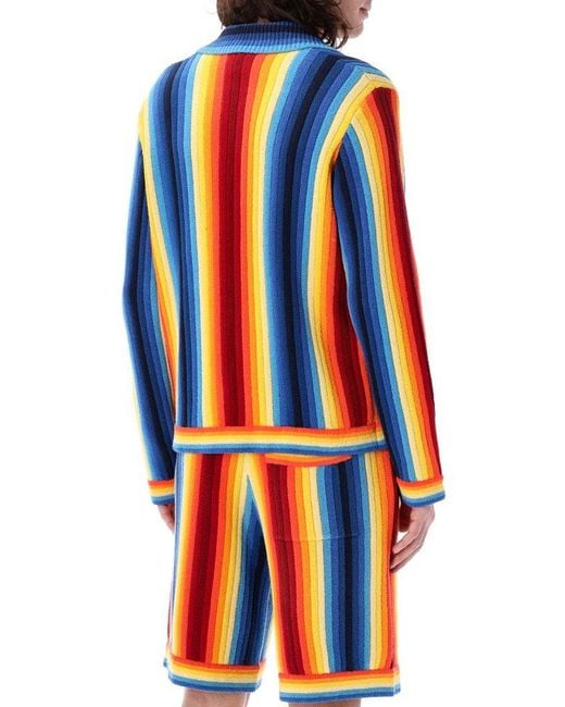 Casablanca Blue Gradient Buttoned Towelling Cardigan for men