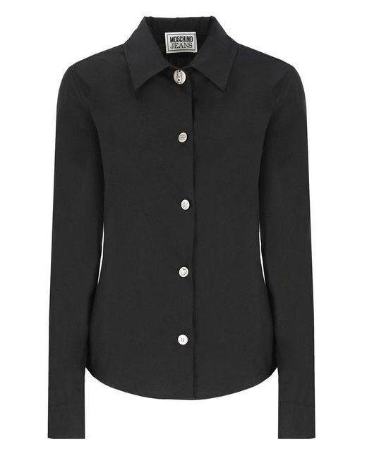 Moschino Black Jeans Long-sleeved Button-up Shirt