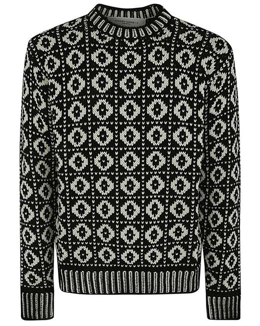 Golden Goose Deluxe Brand Black Journey M`s Knit Regular Crew Neck Sweater Clothing for men