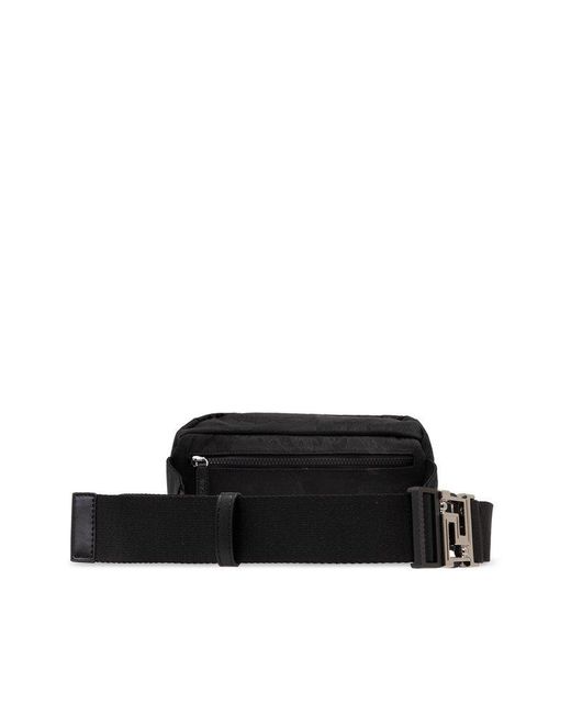 Versace Black Belt Bag With Barocco Pattern for men