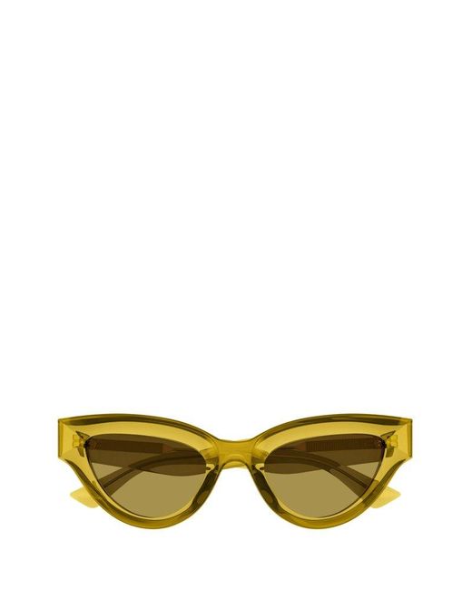 Bottega Veneta Green Sharp Cat Eye Sunglasses