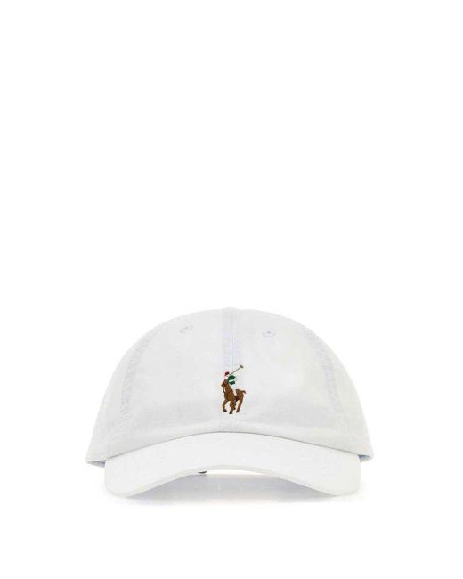 Polo Ralph Lauren White Pony Embroidered Baseball Cap for men