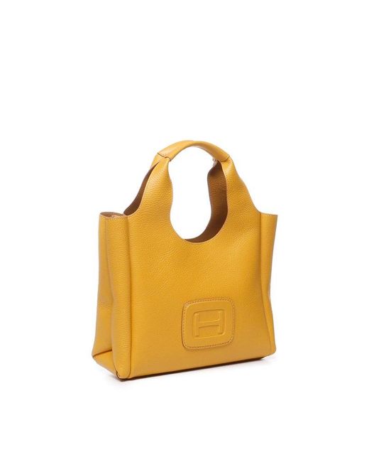 Hogan Metallic Medium H-bag Logo-embossed Top Handle Bag