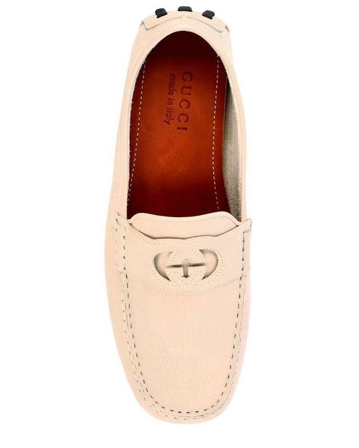 Gucci Natural Interlocking G Slip-on Driving Shoes for men