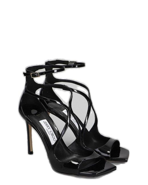 Jimmy Choo Black Azia 95 Ankle Strapped Sandals