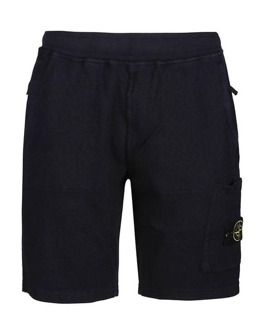 Stone Island Compass-motif Elasticated Waistband Shorts in Blue for Men |  Lyst